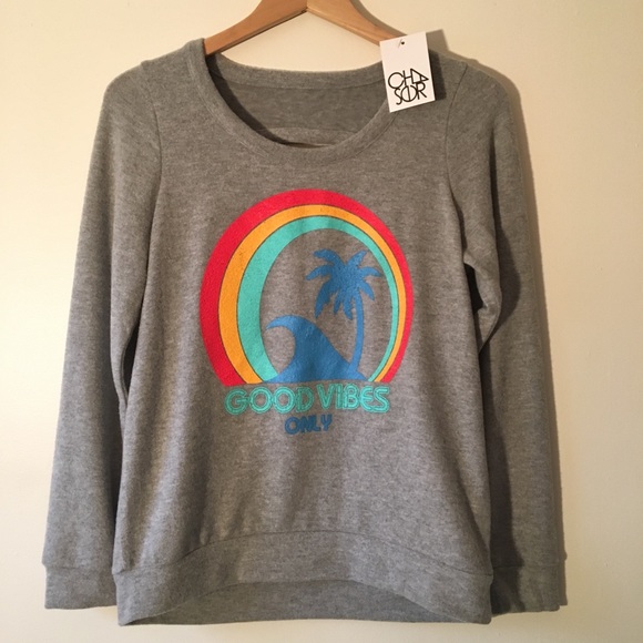 Chaser Good Vibes Sweatshirt NWT🌴🌈 - Picture 2 of 5